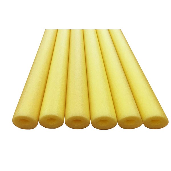 Oodles of Noodles Deluxe Foam Pool Swim Noodles - 6 Pack Yellow 52 Inch Wholesale Pricing Bulk Pack and Free Connector