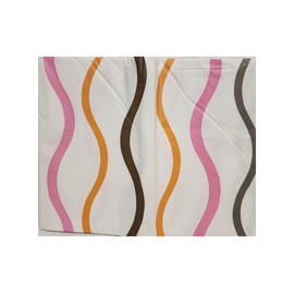 Generic Peva Vinyl Flannel Back Tablecloth 60"" Round Pink Orange Brown Waves Holiday Vintage Elegant Fabric Decor Kitchen Tablecloths Cover Topper