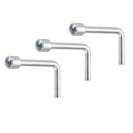 HARFINGTON 3pcs l Shaped Angled Open Hex Socket Wrench 10mm Metric Carbon Steel Single Ended 6 Point Socket Spanner for General Repairing Pipeline Bicycle Car Maintenance DIY Hand-making