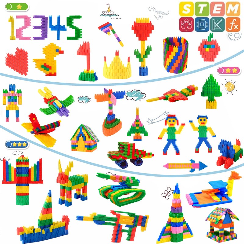 Kids 600pcs Set Building Blocks Construction Toy - Learning Playset