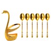 VOANZO Teaspoons Set of 6 with Tea Spoon Rest Gold