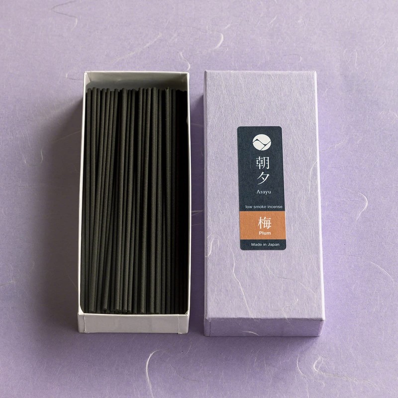 Asayu Japanese Low Smoke Incense Sticks Plum Blossom Scent (40gr),