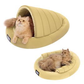 BALANCE 2 in 1 Cat Bed Cave for Kittens and Small Dogs, Cat Tents for Indoor Cats, Covered Cat Beds with Removable Cushion, Calming Cat Nest, Cat Hideaway, Washable Cat House with Non-Slip Bottom