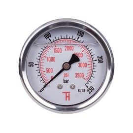 THERMIS Pressure Gauge 358G 1/4 Rear Connection 63 mm (0 - 250 bar)