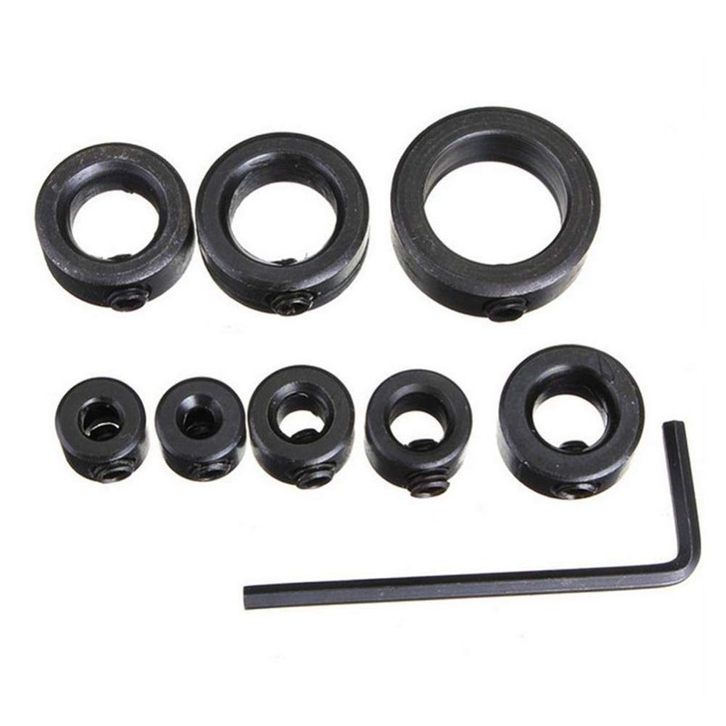 Depth Stop Rings Set, 8 Pieces Drill Depth Stop Collar