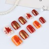Thanksgiving Press on Nails Short Square Fall Maple Leaf False
