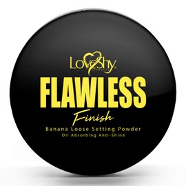 LoveShy Vegan loose setting powder 5g with makeup sponge, banana loose setting powder, vegan loose setting powder, professional loose makeup powder (Banana)