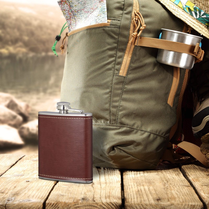 Relaxdays 3 x Hip Flask 200 ml Stainless Steel with