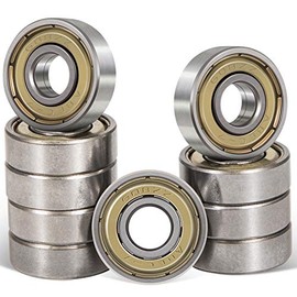 Bonbo 10 Pcs 608ZZ Ball Bearings (8x22x7mm) – Bearing Steel & Double Metal Seal Deep Groove Ball Bearings for Skateboards, Inline Skates, Scooters Etc.