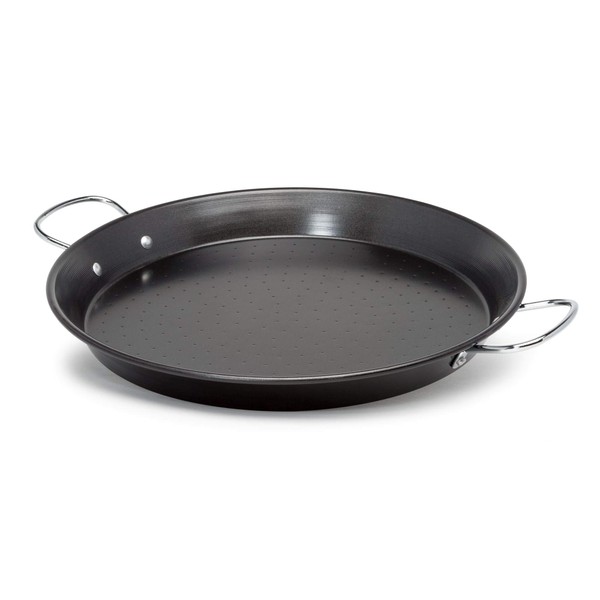 Ecolution Sol Paella Pan – Eco-Friendly PFOA Free Hydrolon Non-Stick – Heavy Duty Carbon steel with Riveted Chrome Plated Handles – Dishwasher Safe – Limited Lifetime Warranty – Black– 15” Diameter