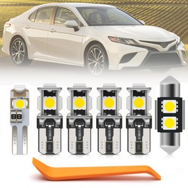 11pcs Camry White LED Interior Lights Bulb Kit for Toyota Camry 2007 2008 2009 2010 2011 2012 2013 2014 2015 2016 2017 2018 2019 2020 2021 LED Interior Light Bulbs + Install Tool