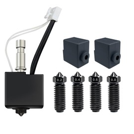 Sahvaim Kobra S1 Hotend Kit with Extra 4Pcs Hardened Steel Nozzles, Print Head Assembled Extruder Kit Hot End 200K Thermistor Nozzle 0.2,0.4,0.6,0.8mm for Anycubic Kobra S1 Combo/ACE Pro 3D Printer
