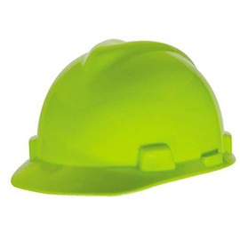 MSA 815565 V-Gard Slotted Cap with Fas-Trac III Suspension, Capacity, Volume, Polyethylene, Standard, Hi/Vis Green