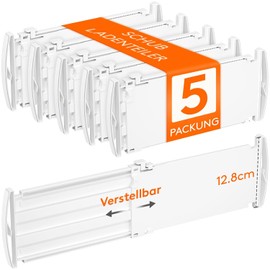 Lifewit Pack of 5 Drawer Dividers, Adjustable Drawer Dividers for Inner Length 30 - 47 cm/11.5-18.5 Inches & Height > 13 cm, Drawer Organiser Drawer Divider for Wardrobe, Changing Table, Kitchen