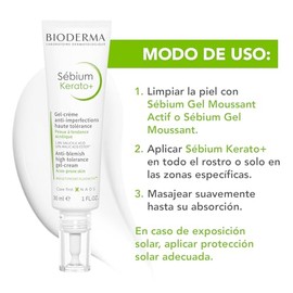 BIODERMA, Sébium Kerato+ Gel Crema, Anti-Imperfecciones, Elimina Brotes y Puntos Negros, Skincare Piel Grasa, 30ML