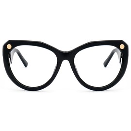 Zeelool Fashion Oversize Square Glasses Frame for Men with Non-prescription Clear Lens Eyeglasses Cameron ZOP743285-01 Black