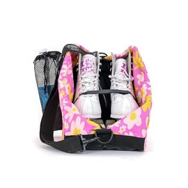 Fydelity Roller Skate Bags for Women; Ideal Quad Roller Skate Bag or Pink Roller Skate Bags for Girls; Use as Ice Skating Bag, Figure Skating Bag, Ice Skate Bags for Girls w/Clip-On Water Bottle Bag
