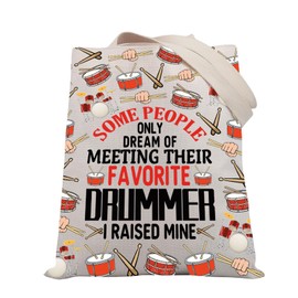 PLITI Drummer Tote Bag Drummer Gifts Drum Player Percussion Lover Gift Marching Band Drum Major Gifts Percussionist Gift (raised drummer TGU)
