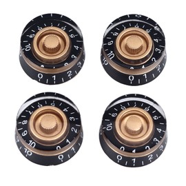 4PCS Electric Guitar Bass Knobs Potentiometer Knob Caps for Volume Tone Control Musical Instrument Parts Yellow Black