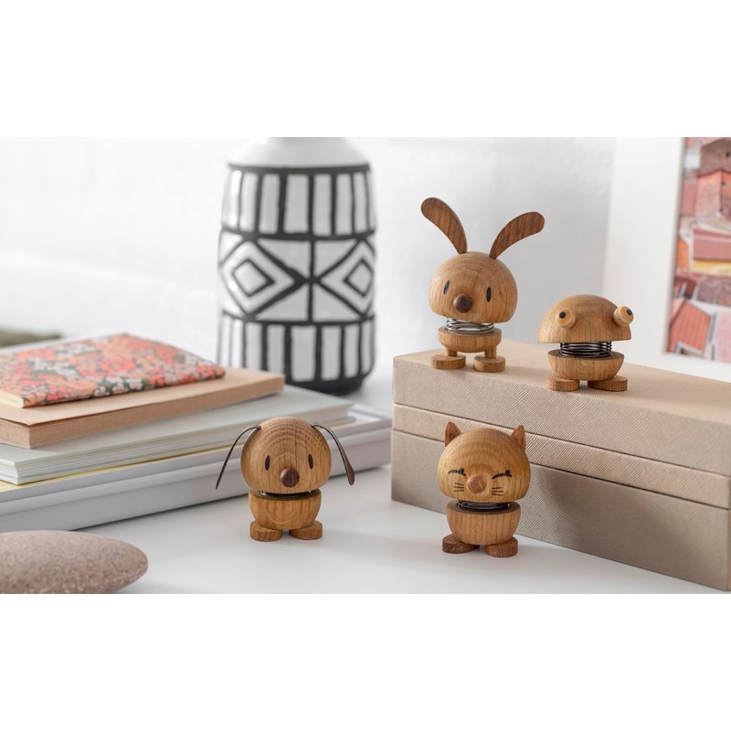 Hoptimist Animal, Frog, Wooden Decoration, Bobble Figure & Lucky Charm
