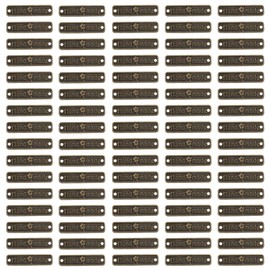 Micro Traders - 150 etiquetas de metal hechas a mano, 25 x 6 mm, bronce, rectangulares, ideales para manualidades y regalos