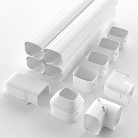 Toutgood 4'' 14Ft Mini Split Line Set Cover Kit for Minisplit Ductless Linset Air Conditioners and Heat Pumps, Central AC Decorative Upgraded UV-Proof Strong & Durability PVC Pipe