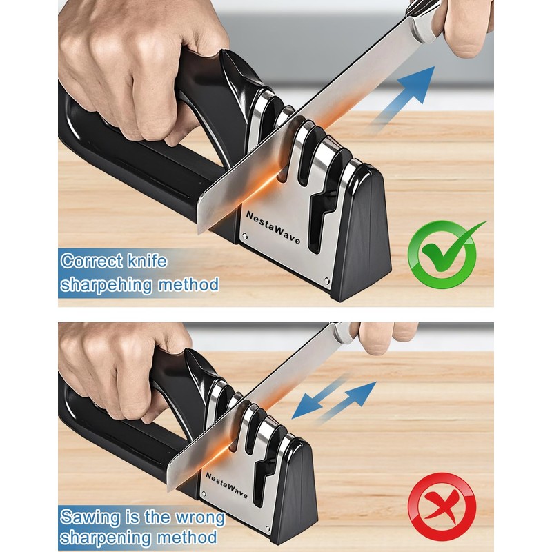 4-In-1 Kitchen Knife Sharpener, Multi-Functional Knife Sharpening Kit, Stylish Kitchen
