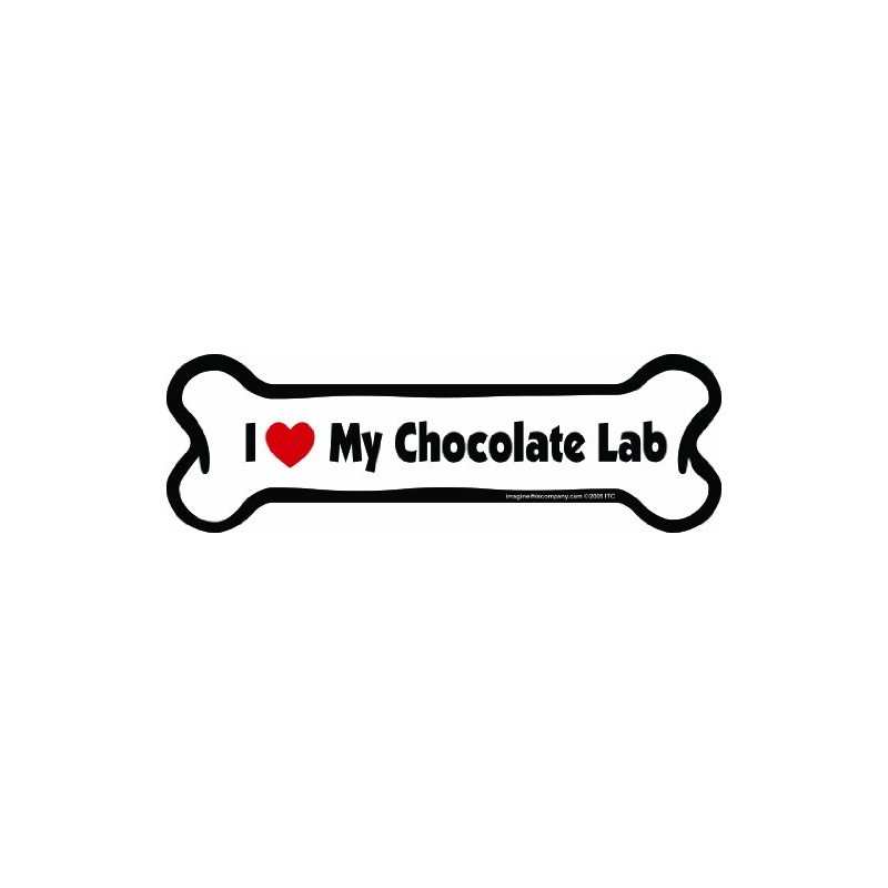 Imagine This Bone Car Magnet, I Love My Lab (Chocolate