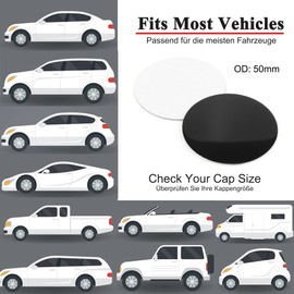 RhinoTuning 4 PCS Wheel Center Cap Stickers Aluminium 50 mm / 1.79 in Black for Wheel Hub Centre Covers Hub Covers