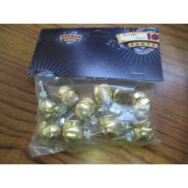 PYTHON TEN PACK (GETS 10)  GOLD SKULL HEAD BOLTS - LICENSE / WINDSHIELD  MOTORCYCLE