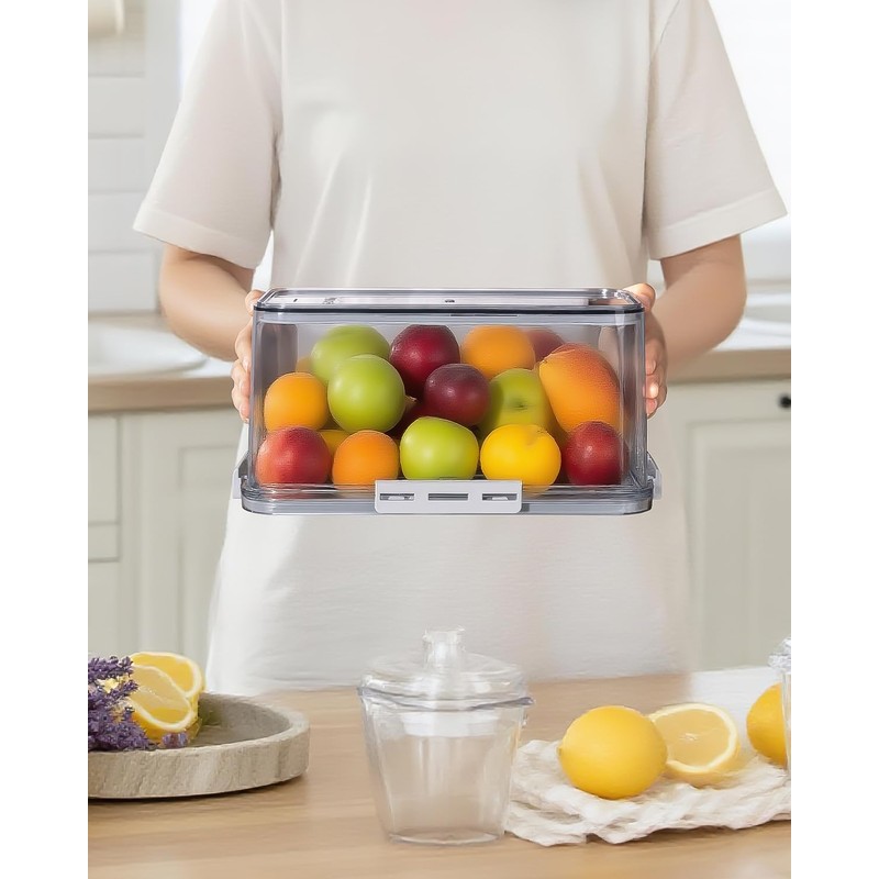Dynta Bread Box 2 Pack Bread Storage Container Airtight Recording