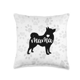 Schipperke Dog Mom Co Schipperke Dog Mom Mama Funny Silhouette Gift Throw Pillow, 16x16, Multicolor
