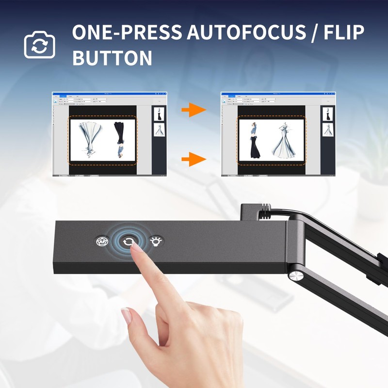NetumScan 4K USB Book Document Camera & Webcam with Built-in