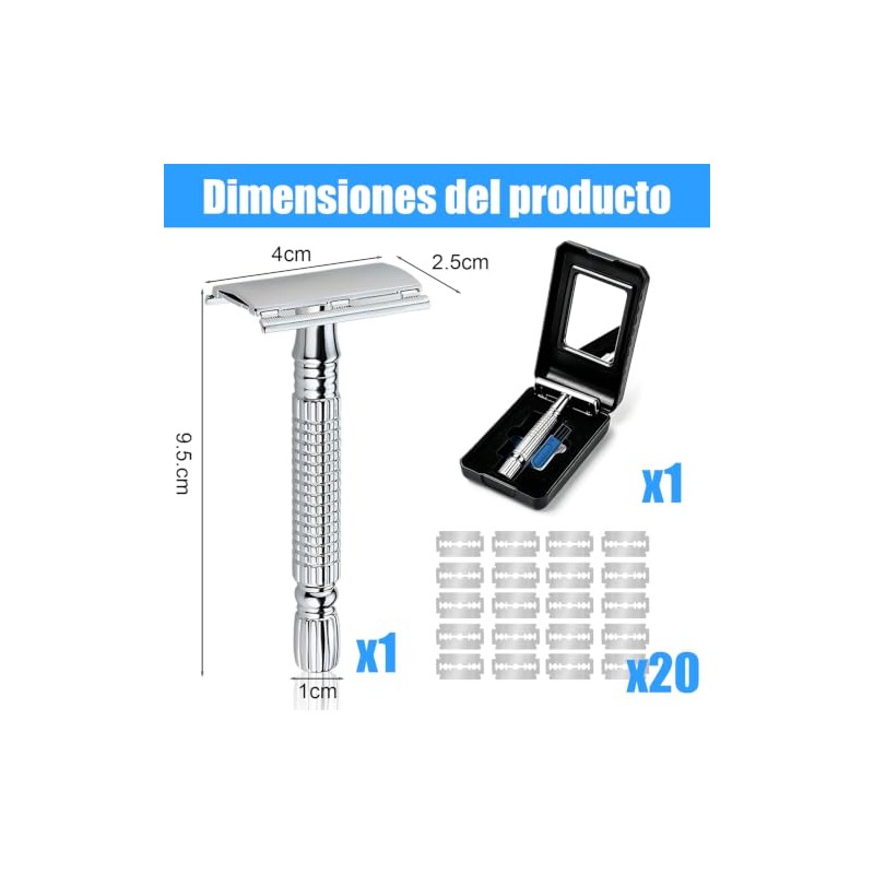 Rastrillos para Afeitar Hombre Clasico con 20 Cuchillas
