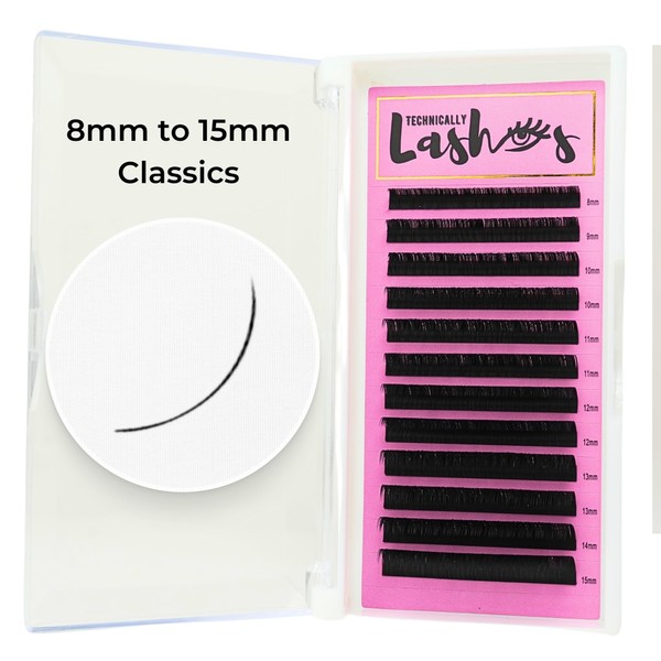 Technically Lashes 3192pcs Eyelash Extensions 0.15 Thickness D Curl 8-15mm