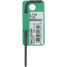 BONDHUS LT10 No.11710 Torx® Ball Point Ball Star™ L-Wrench T10 (Short Hand: 0.9 inches (22 mm), Long: 3.2 inches (83 mm), Black Dyed