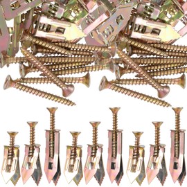 PAGOW 60 Pcs Self-Drilling Anchors, 3 Sizes Anchors and Screws for Heavy Duty, Metal Screw Anchors Kit, No Drill and Holes in Wall (1.18"+1.37"+1.57")