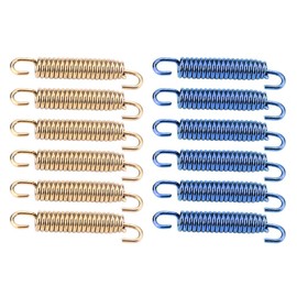 Headerbs Pack of 6 Motorcycle Exhaust Springs, Exhaust Springs, Exhaust Pipe Hooks, Stainless Steel Silencer, Exhaust Pipe, Spring Hook for Motorcycle, Scooter, ATV (Blue)