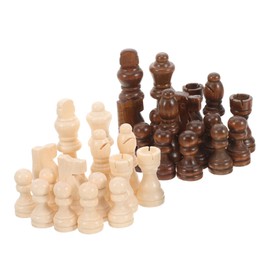 COHEALI Set Wooden Chess Pieces International Chess Pieces Set 3 Inches Velvet