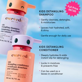 Evereden Evereden Kids Haircare Set: Hair Detangling Shampoo & Conditioner for Children Ages 3+, Plant Protein Peptides & Argan Oil, Vegan, Free from Sulfate, Paraben, Phthalate & Petrolatum