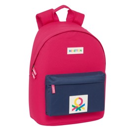 safta BENETTON CHERRY - Youth Backpack for Laptop 35.6 cm (14.1 Inches), Ideal for Teenagers of Different Ages Comfortable and Versatile, Quality and Resilience, 31 x 16 x 41 cm, Cherry/Navy, M,