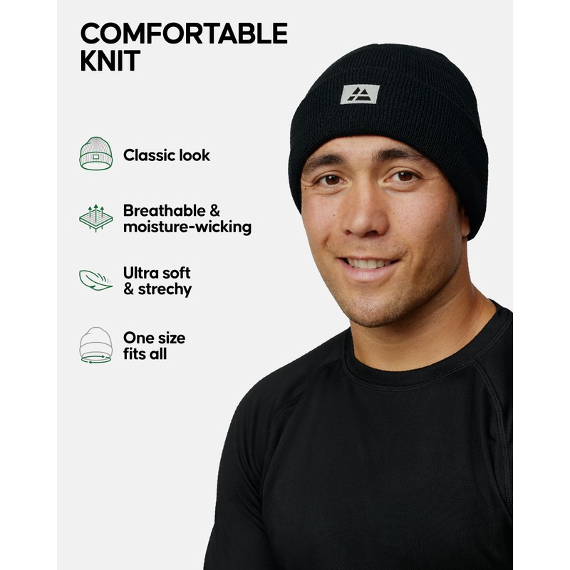 DANISH ENDURANCE Recycled Polyester Beanie (Black)