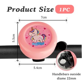 Bicycle bell for children, bicycle bell, ideal for children's bicycle, high-quality aluminium alloy and ABS, ideal for children's bicycles, mountain bikes, scooters