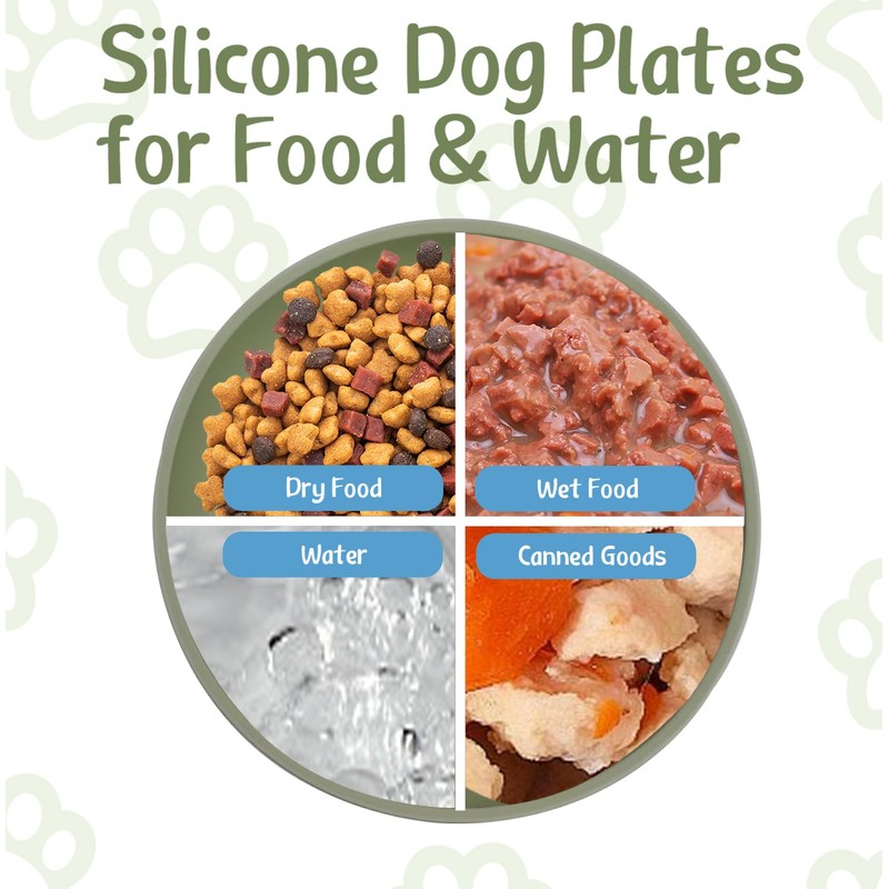 Apatal Silicone Dog Bowl Set of 2-7.7in No Spill Puppy