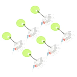 PATIKIL 0.15x0.08 S Size Fishing Rubber Bobber Beads Stoppers, 270 Pieces 9 in 1 Float Sinker Stops Oval Shape, Transparent