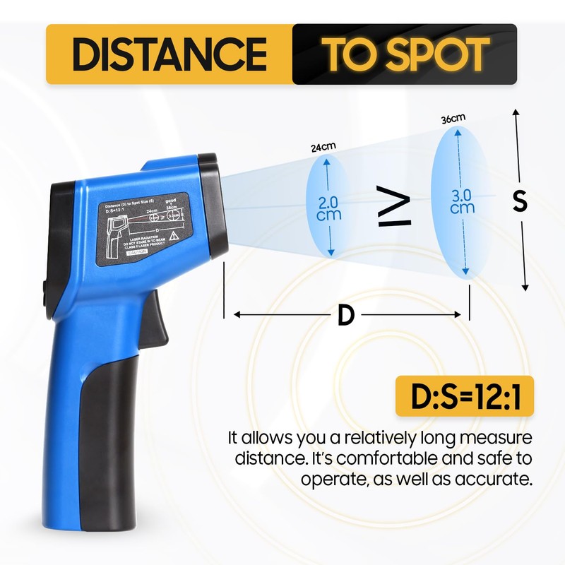 Seentech DT8380D Smart Industrial Infrared Thermometer - Non-Contact Digital Temperature
