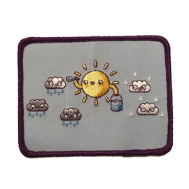 Randy Otter Cloud Painting Funny Sun Painting Clouds Gray Iron On Patch