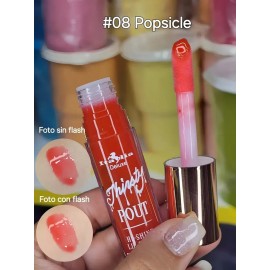 Labial Lip Gloss Thirsty Pout Hi-shine Italia Deluxe Brillo Acabado No Brillante Color 08 Popsicle                                                    