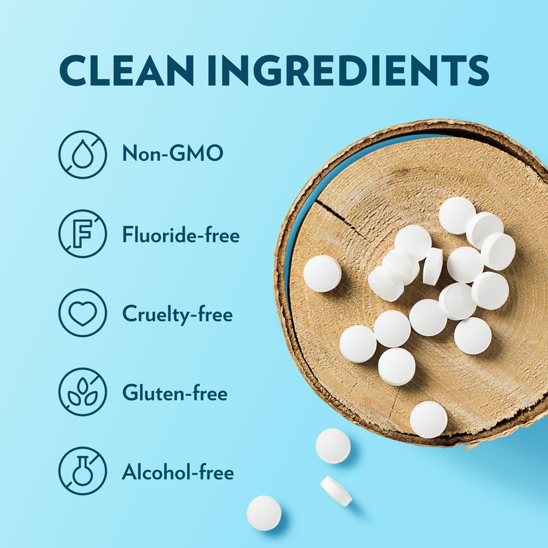 ECOFAM Peppermint Mouthwash Tablets - Chewable Tablet for Fresh Breath