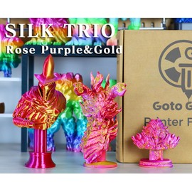 Goto Guard Silk PLA Filament,Tri Color Filament Red Purple & Gold PLA 3D Filament, Multicolor Filament for Most 3D Printer, 3D Printing Filament PLA 1.75mm 1KG(2.2lbs)